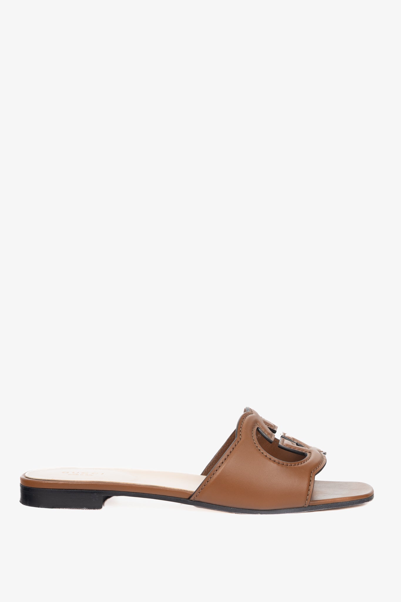 Gucci Brown Cosmos Softy GG-Cutout Slide Sandals