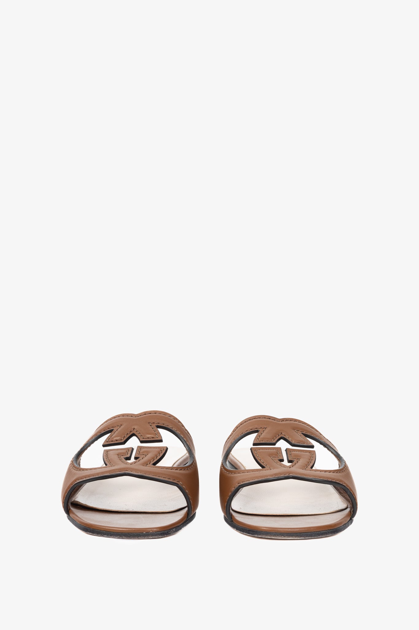 Gucci Brown Cosmos Softy GG-Cutout Slide Sandals