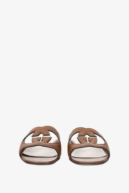 Gucci Brown Cosmos Softy GG-Cutout Slide Sandals