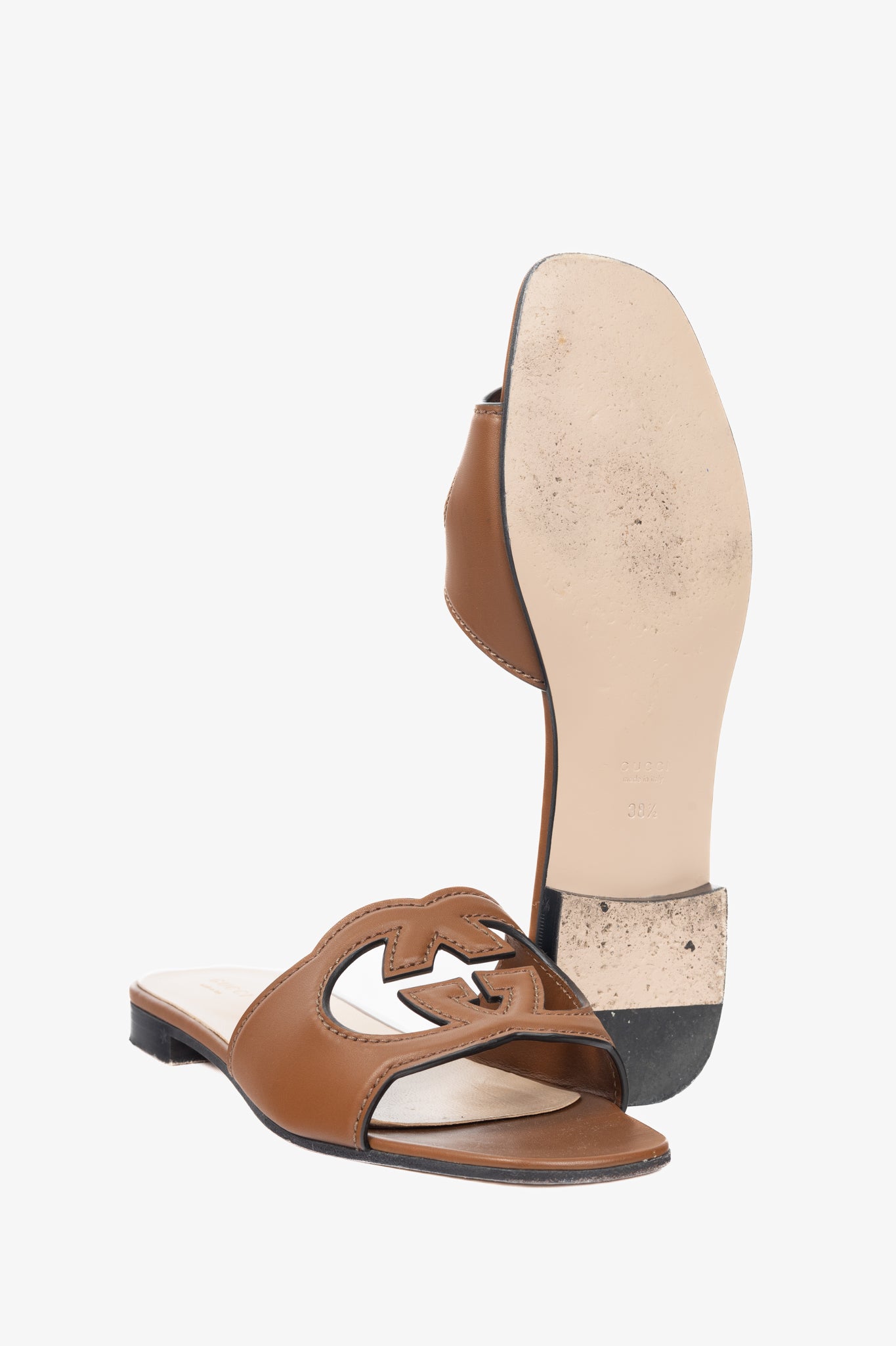 Gucci Brown Cosmos Softy GG-Cutout Slide Sandals