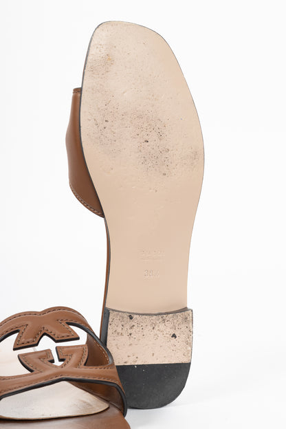 Gucci Brown Cosmos Softy GG-Cutout Slide Sandals