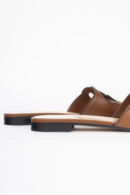 Gucci Brown Cosmos Softy GG-Cutout Slide Sandals