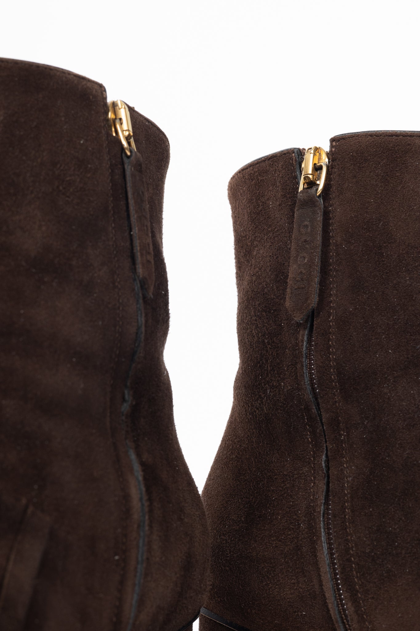Gucci GG Marmont Chocolate Suede Fringed Ankle Boots