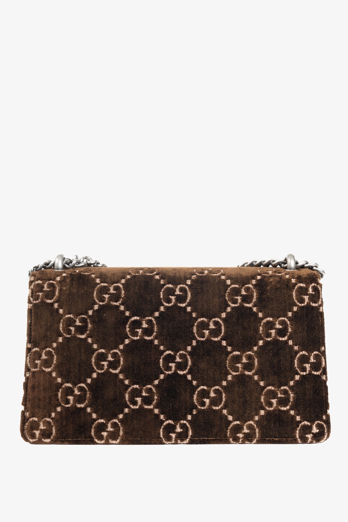 Gucci Dionysus Brown Velvet GG Monogram Medium Shoulder Bag