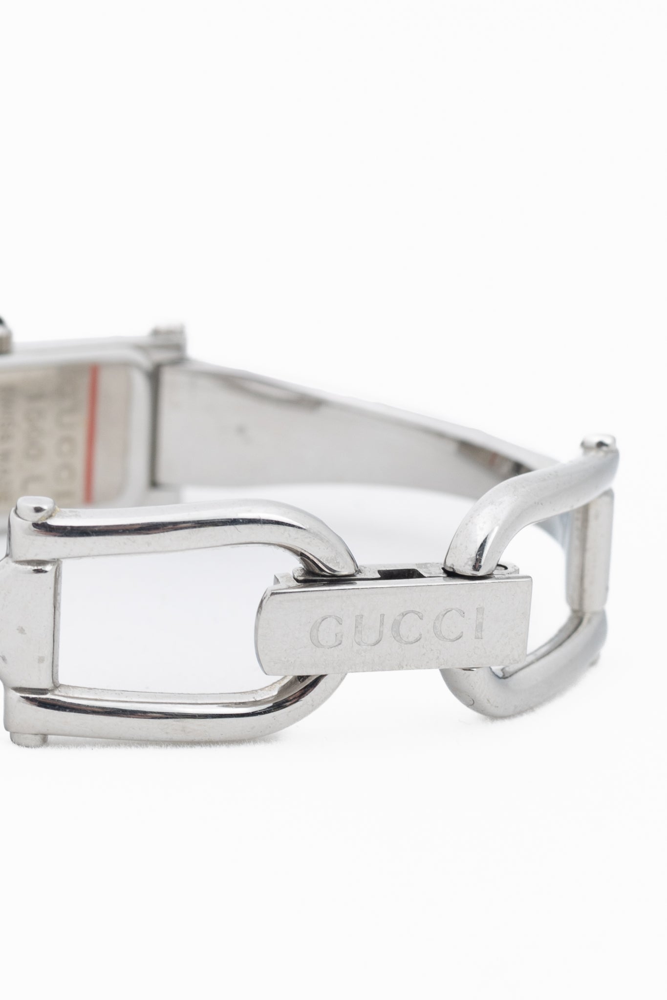 Gucci 1500L Silver-Tone Stainless Steel Rectangle-Face Bangle Watch