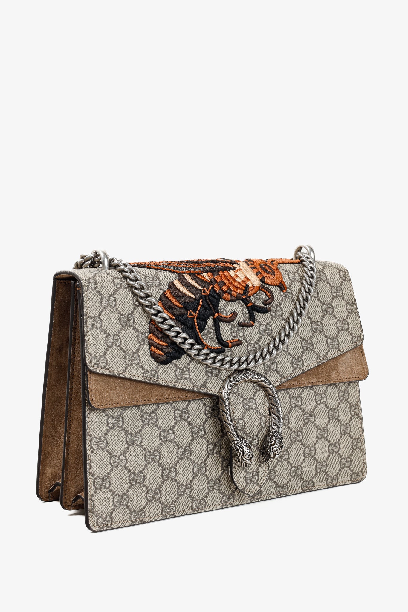 Gucci Dionysus Beige Ebony GG Supreme Monogram Limited Edition Bee Bag