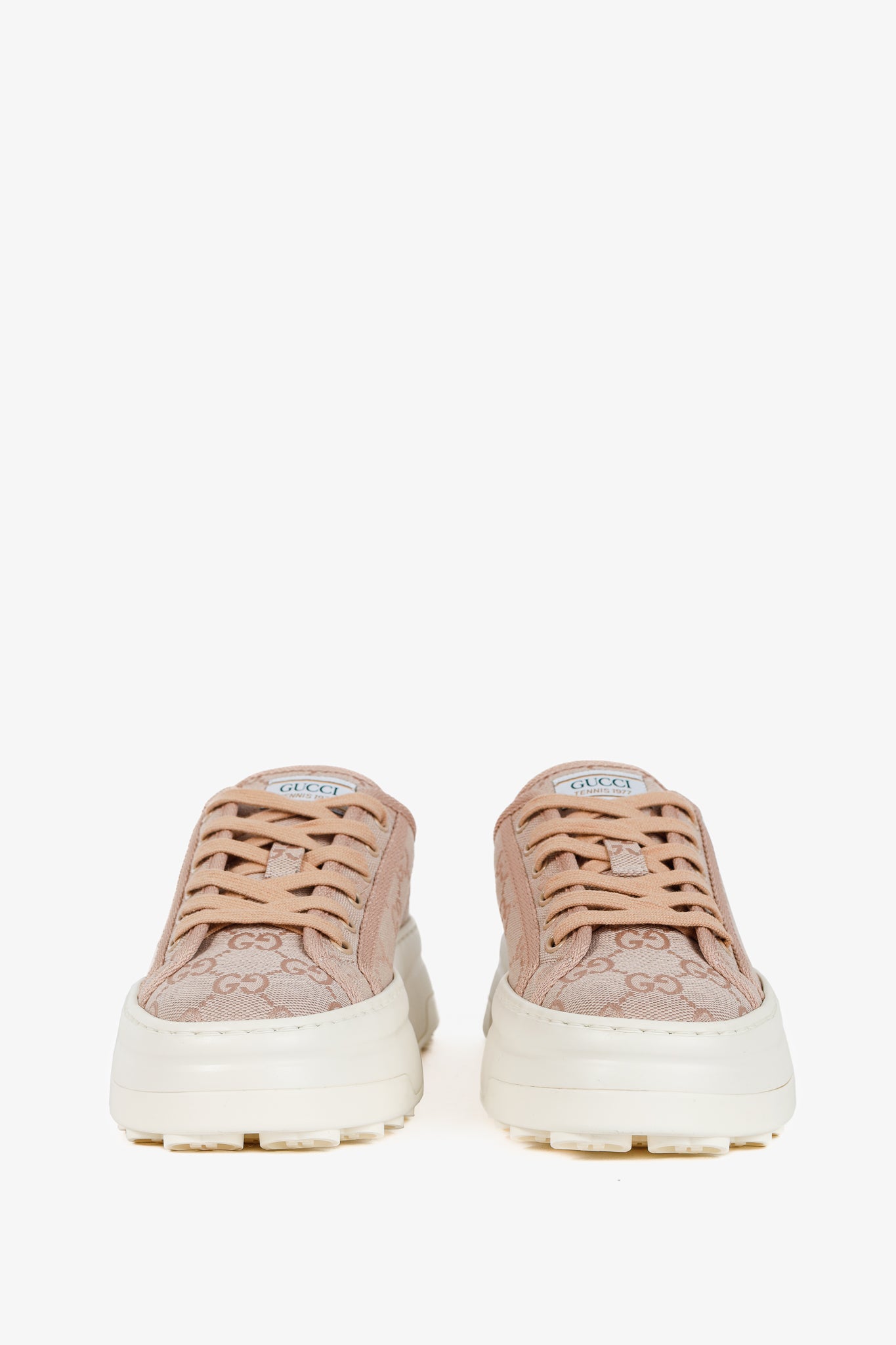 Gucci Pink New Canvas GG Monogram Platform Sneakers