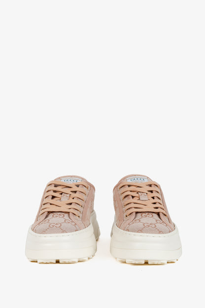 Gucci Pink New Canvas GG Monogram Platform Sneakers