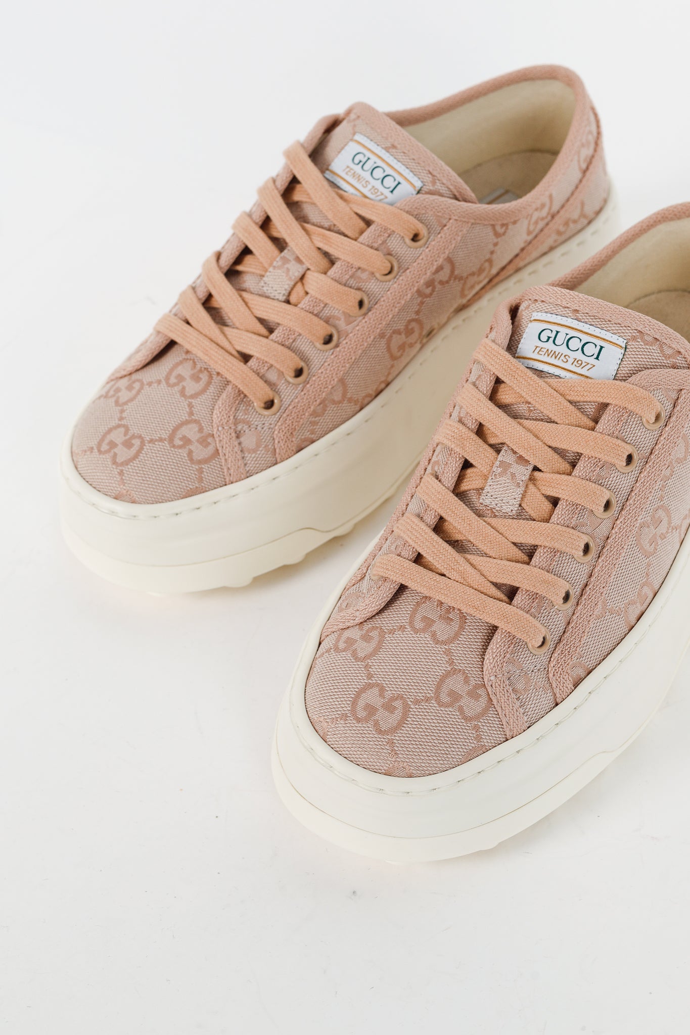 Gucci Pink New Canvas GG Monogram Platform Sneakers