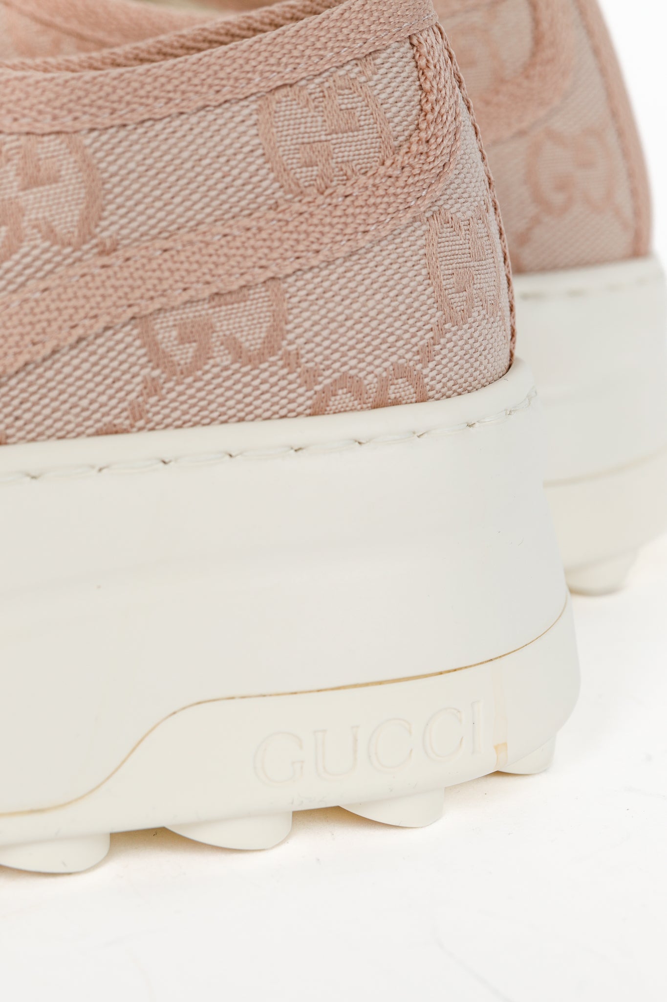Gucci Pink New Canvas GG Monogram Platform Sneakers