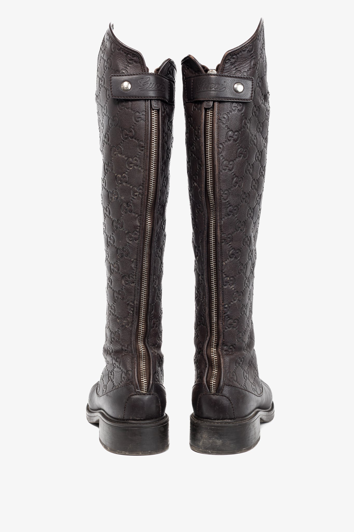 Gucci Maud Chocolate Soft Guccissima Leather Knee-High Riding Boots