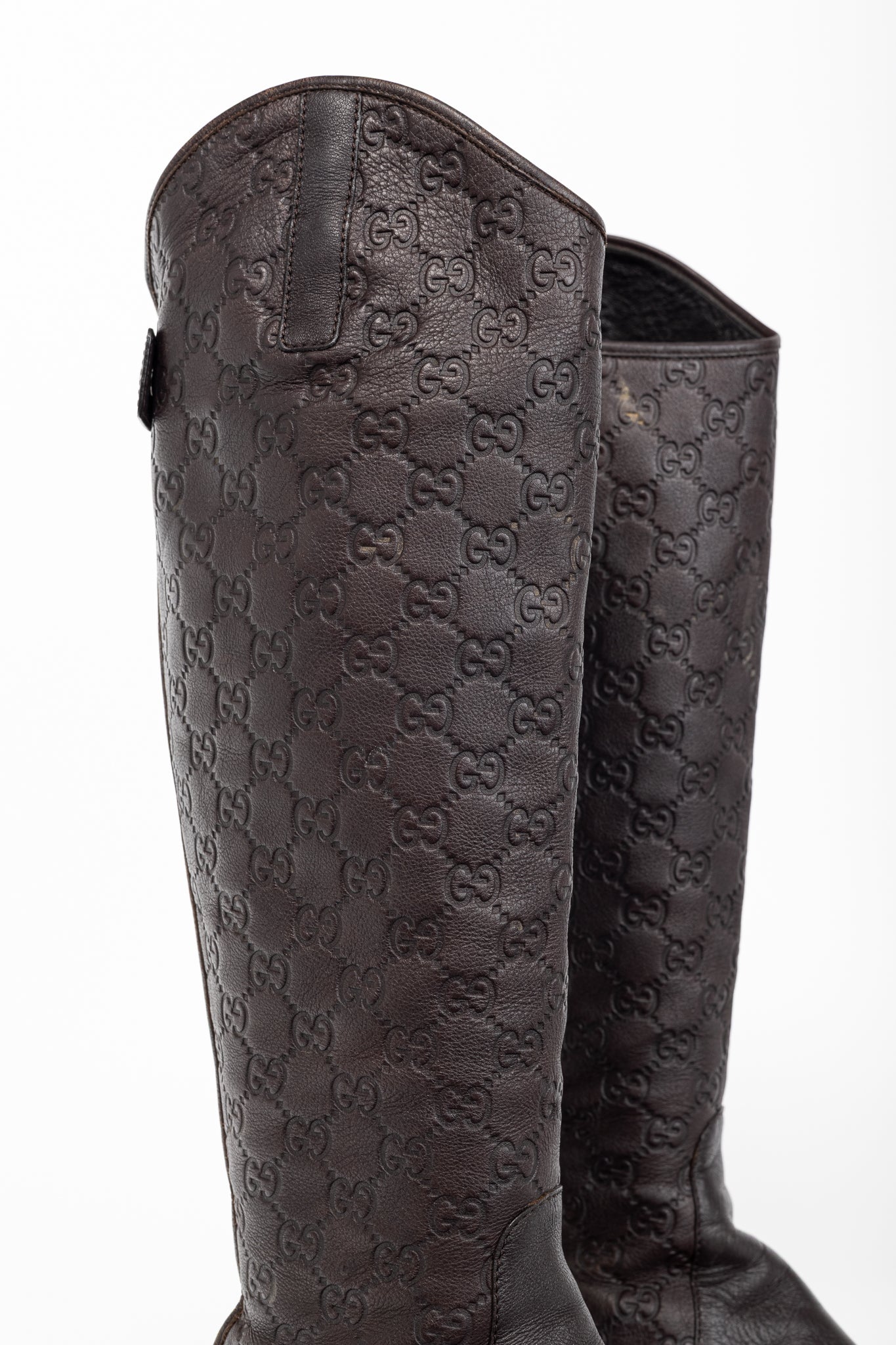 Gucci Maud Chocolate Soft Guccissima Leather Knee-High Riding Boots