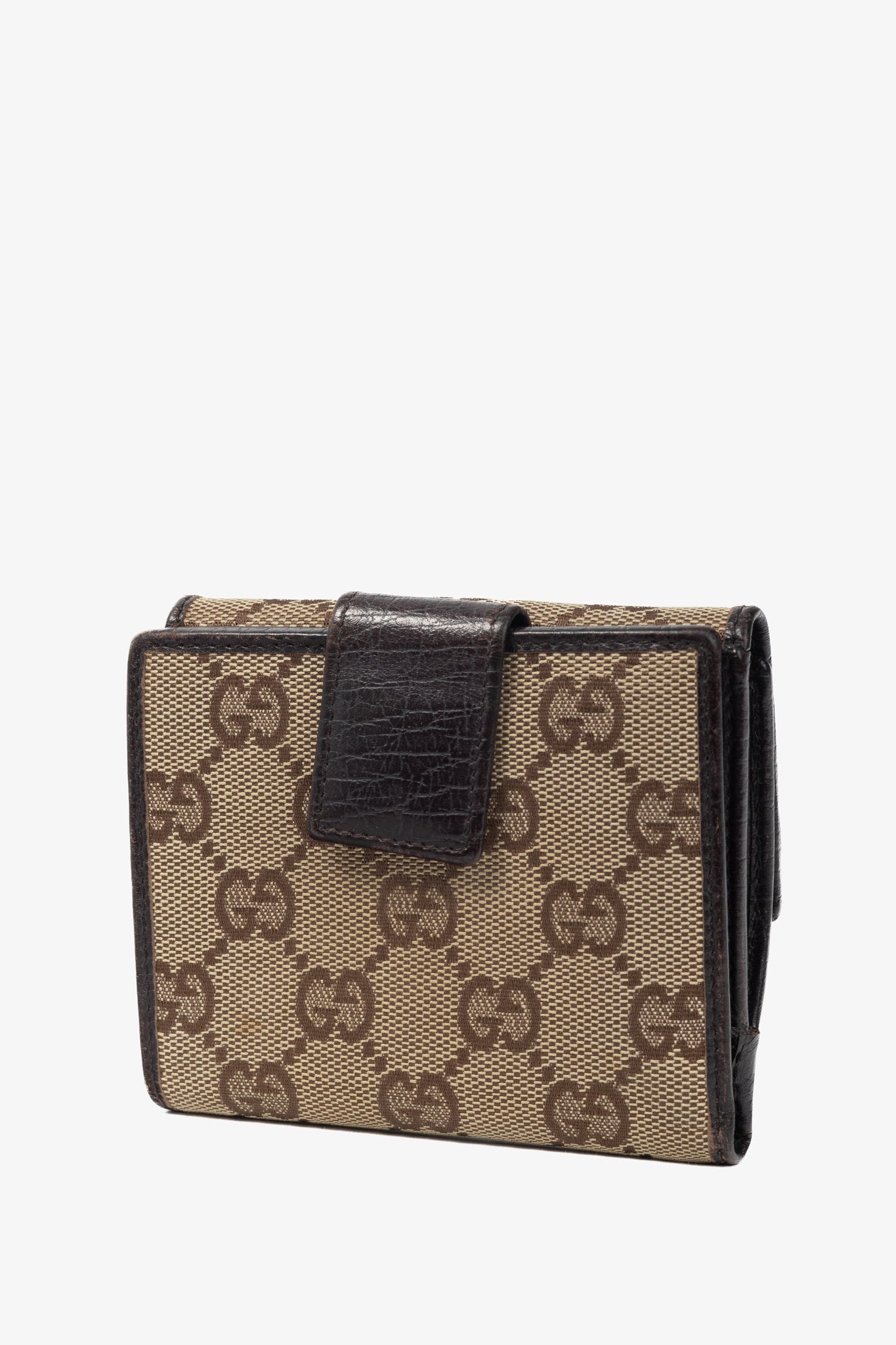 Gucci Beige GG Canvas Bamboo Bifold Wallet