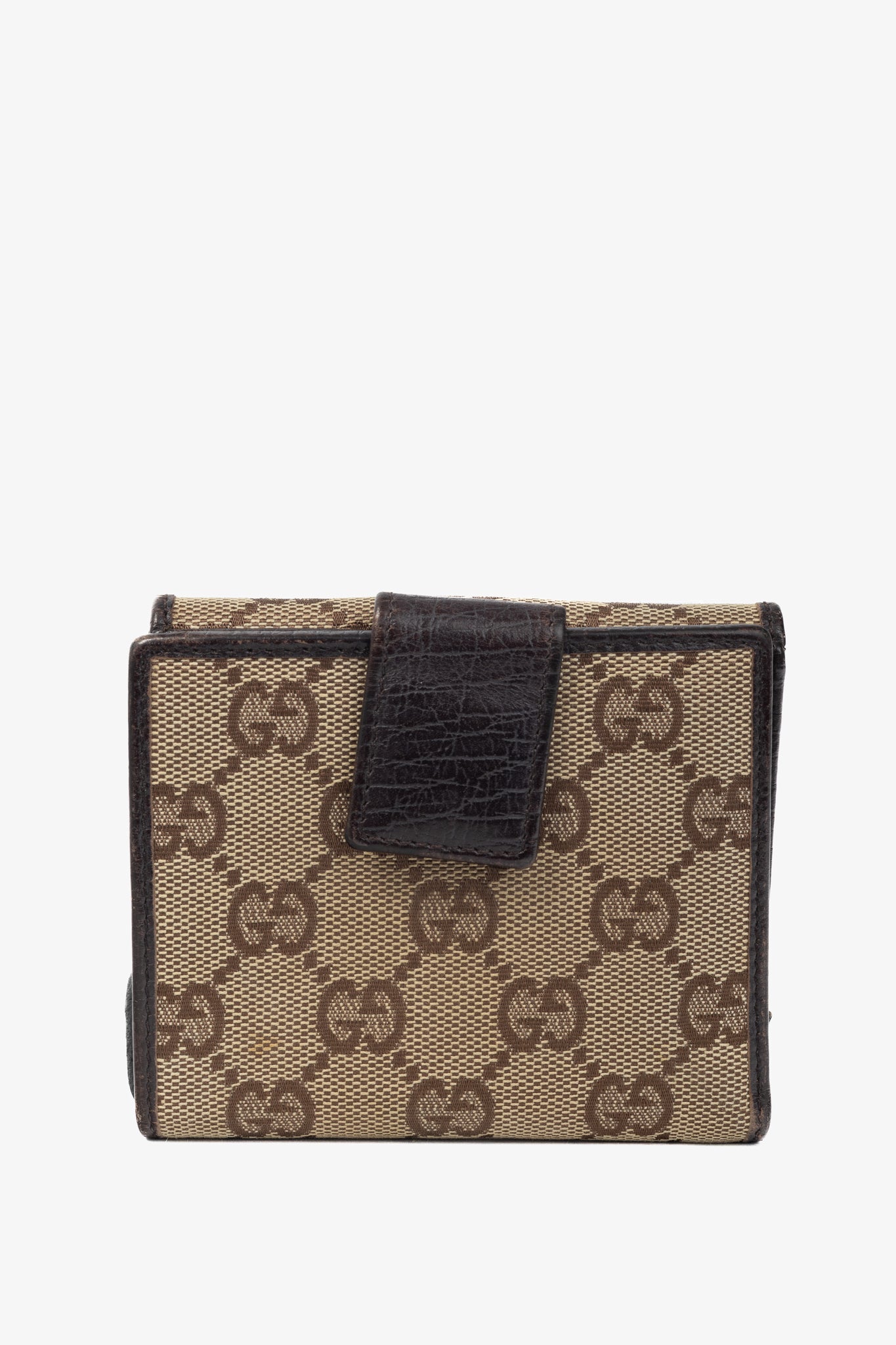 Gucci Beige GG Canvas Bamboo Bifold Wallet