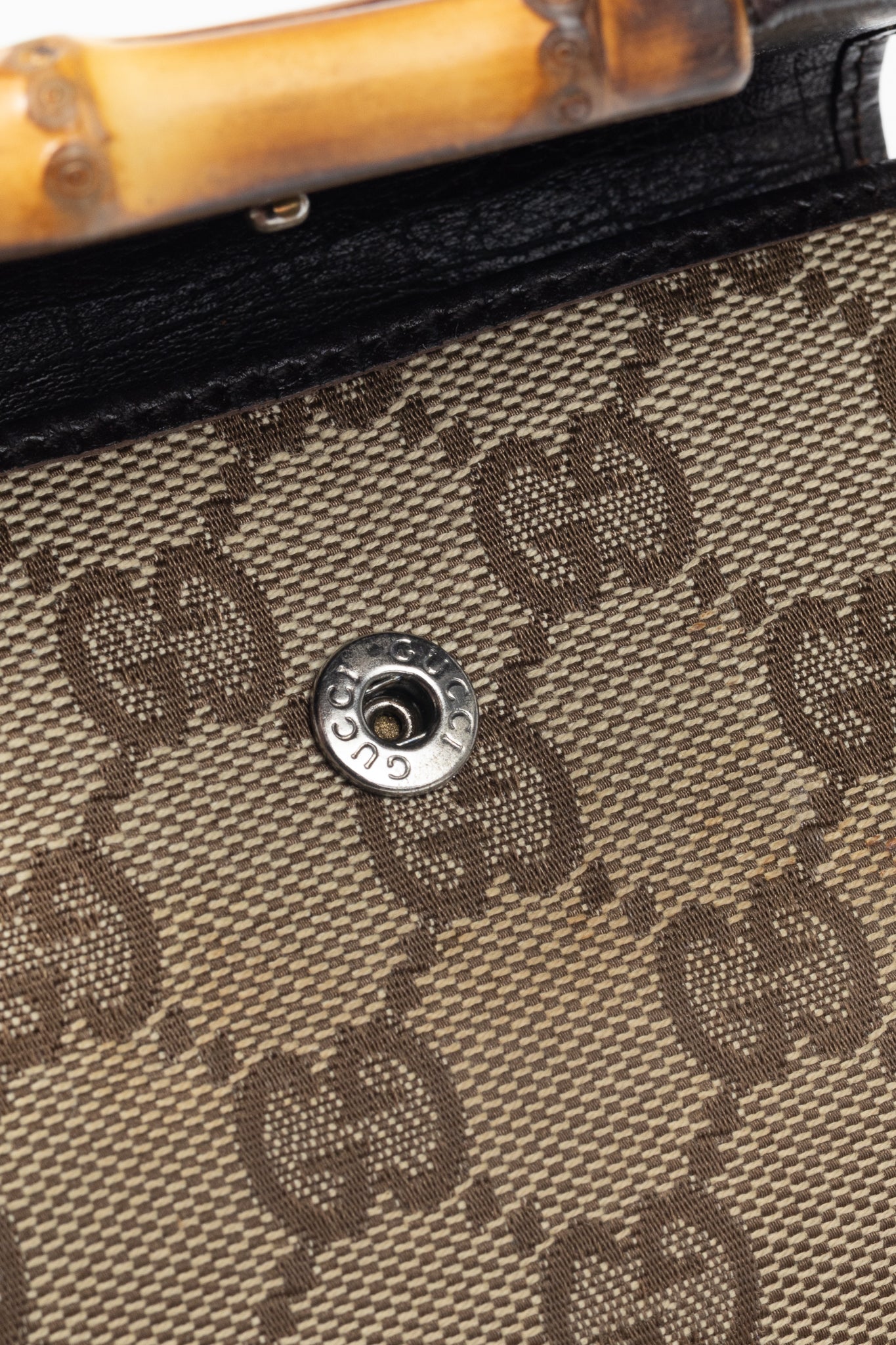 Gucci Beige GG Canvas Bamboo Bifold Wallet