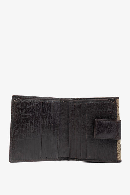 Gucci Beige GG Canvas Bamboo Bifold Wallet