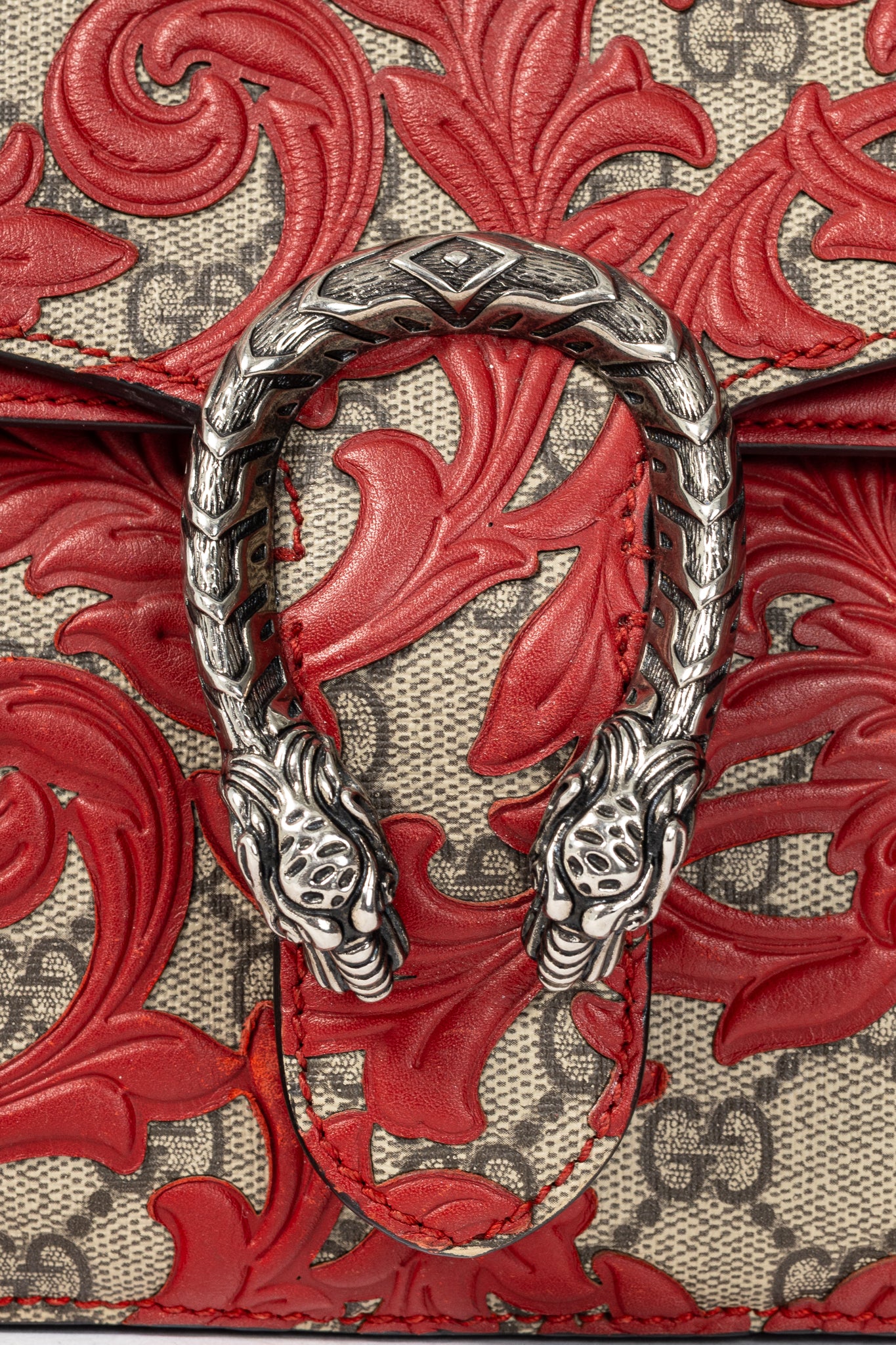 Gucci Dionysus Red Arabesque & GG Supreme Shoulder Bag
