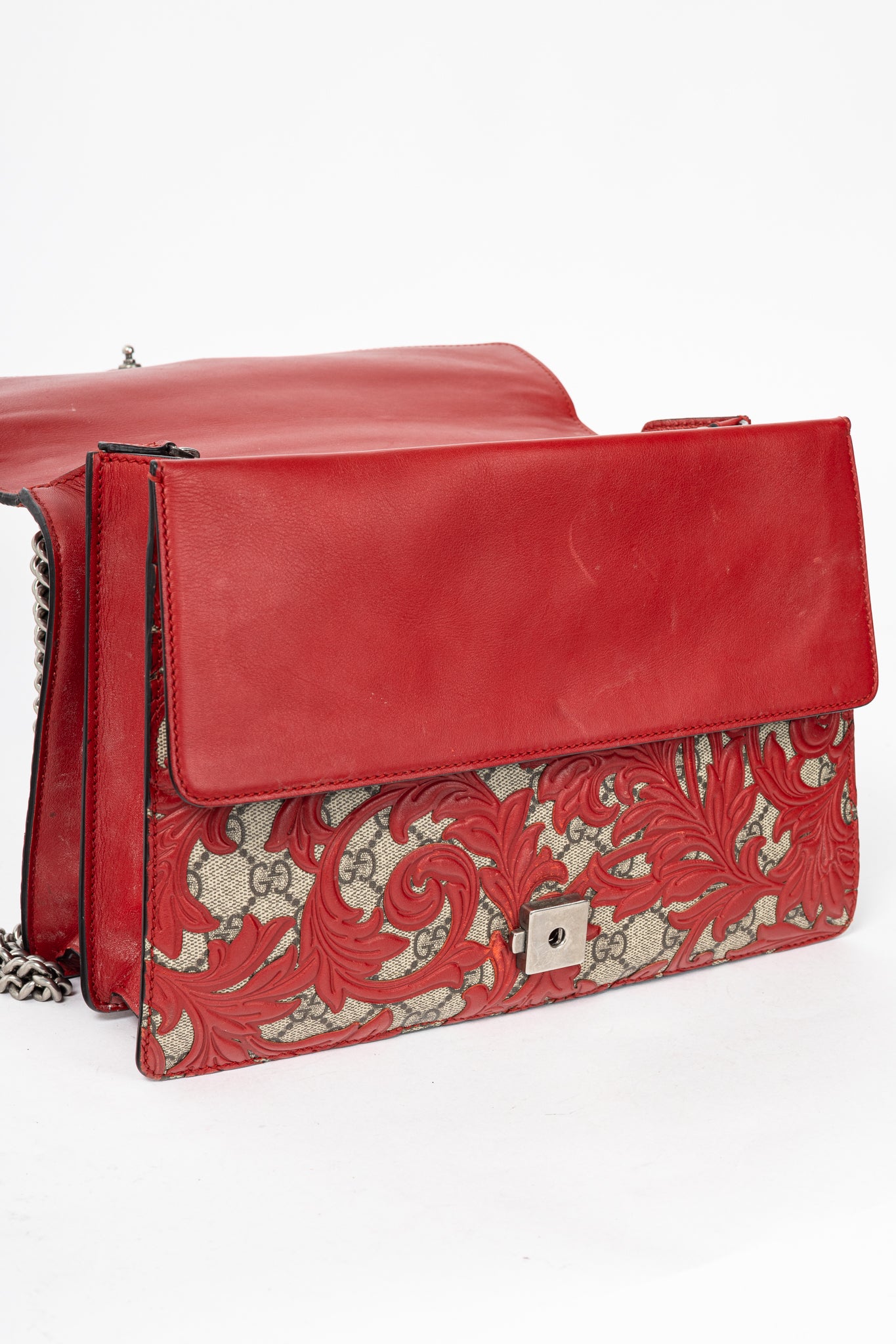 Gucci Dionysus Red Arabesque & GG Supreme Shoulder Bag