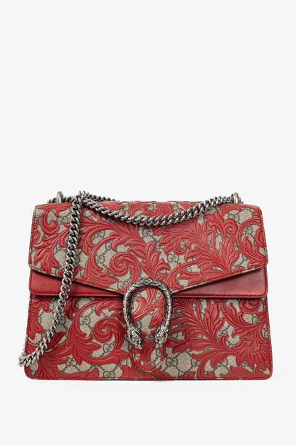 Gucci Dionysus Red Arabesque & GG Supreme Shoulder Bag