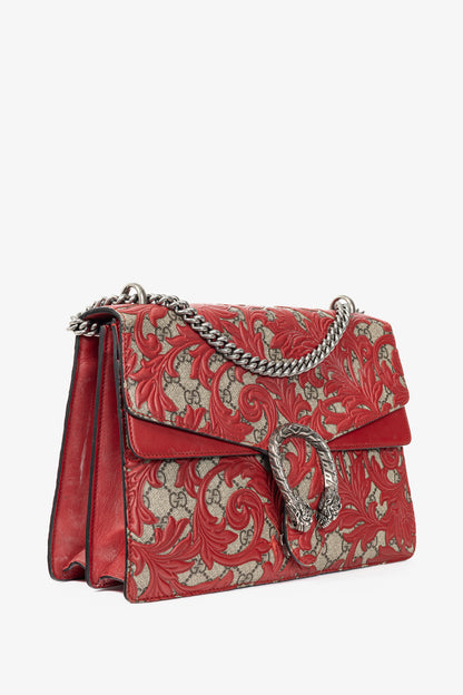 Gucci Dionysus Red Arabesque & GG Supreme Shoulder Bag