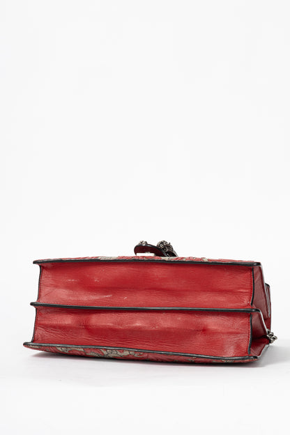 Gucci Dionysus Red Arabesque & GG Supreme Shoulder Bag