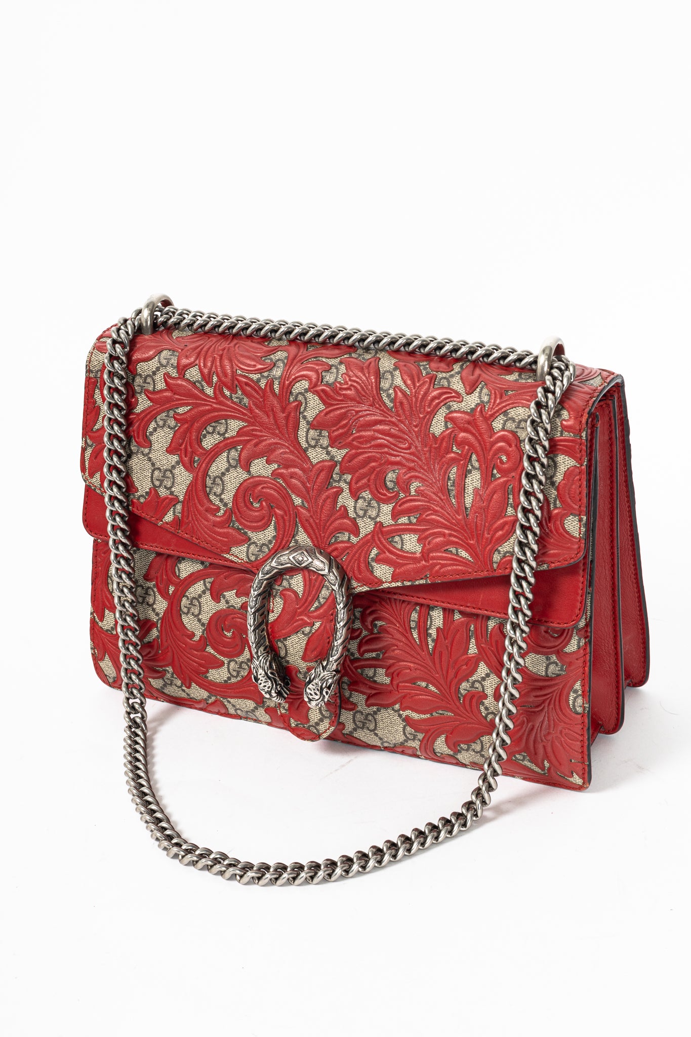 Gucci Dionysus Red Arabesque & GG Supreme Shoulder Bag