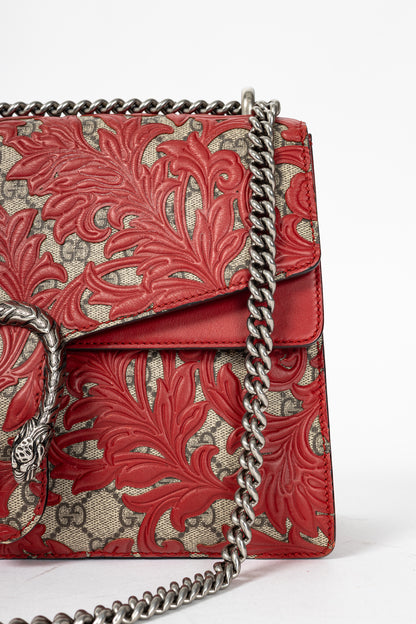 Gucci Dionysus Red Arabesque & GG Supreme Shoulder Bag