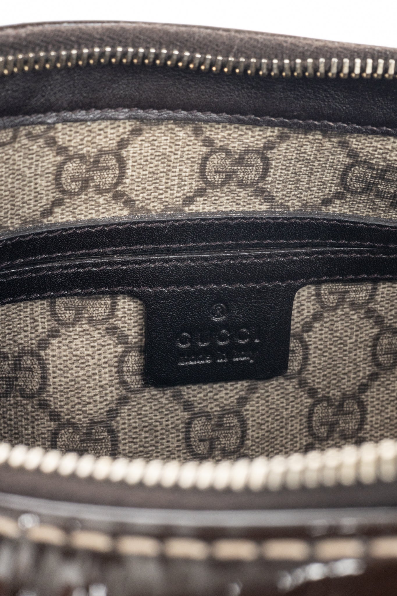 Gucci Beige Coated GG Canvas Patent-Trim Hobo