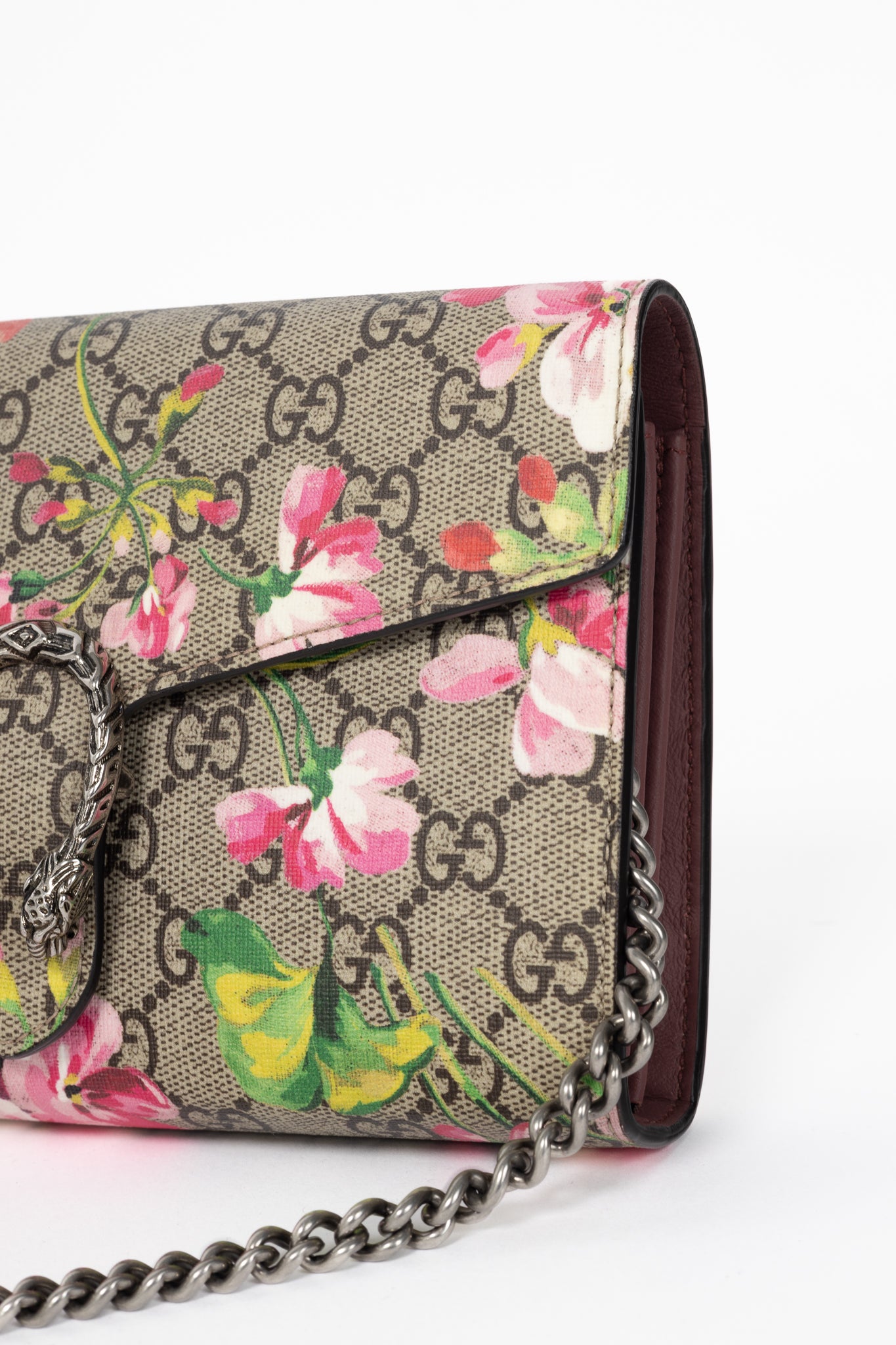 Gucci Dionysus Blooms Antique Rose GG Supreme Mini Chain Bag