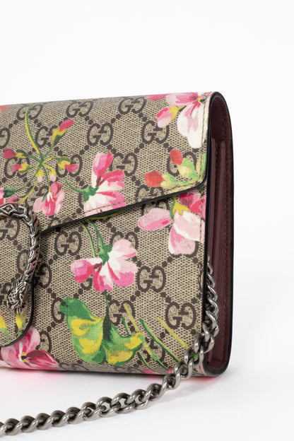 Gucci Dionysus Blooms Antique Rose GG Supreme Mini Chain Bag