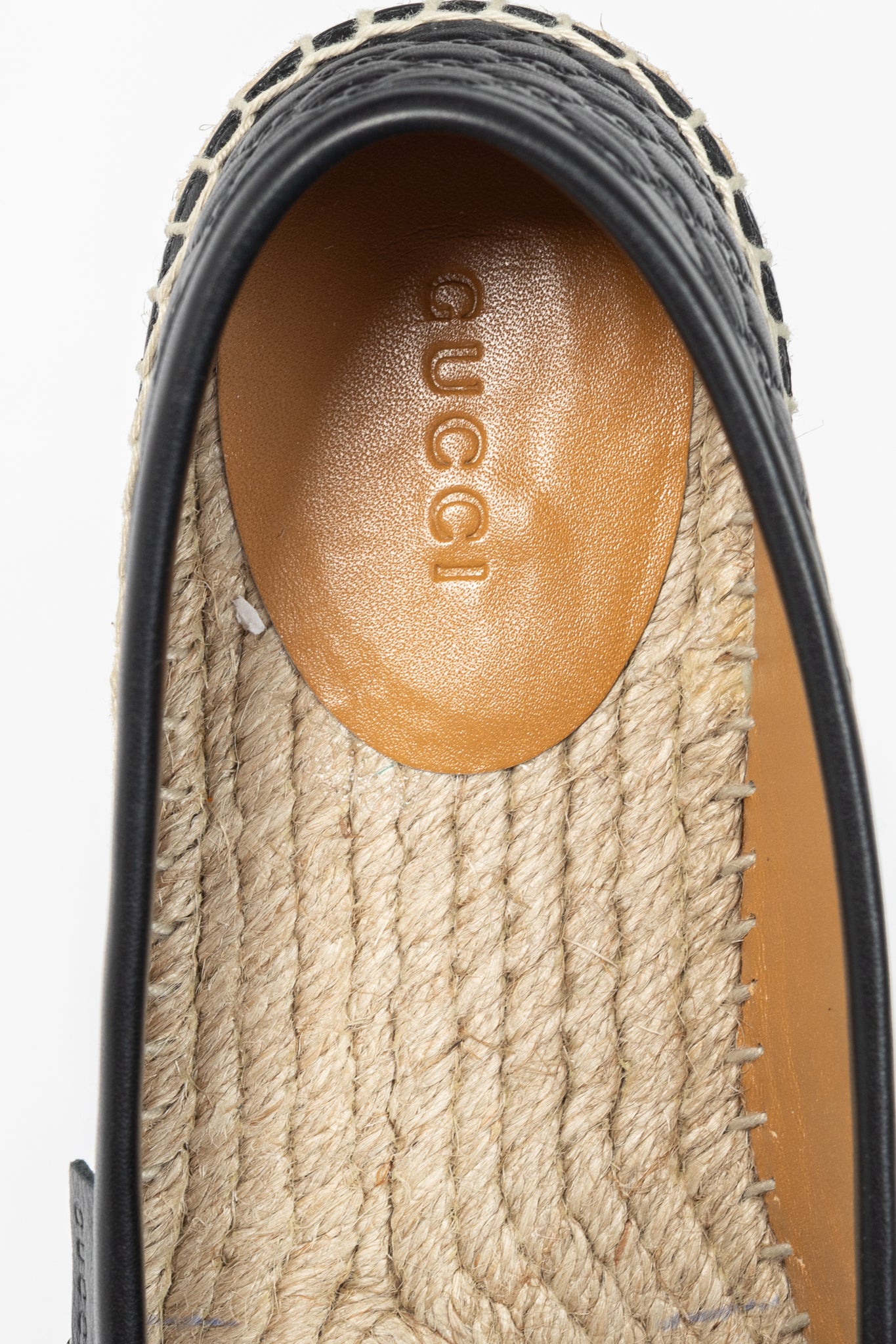 Gucci Black Microguccissima Leather Flat Espadrilles