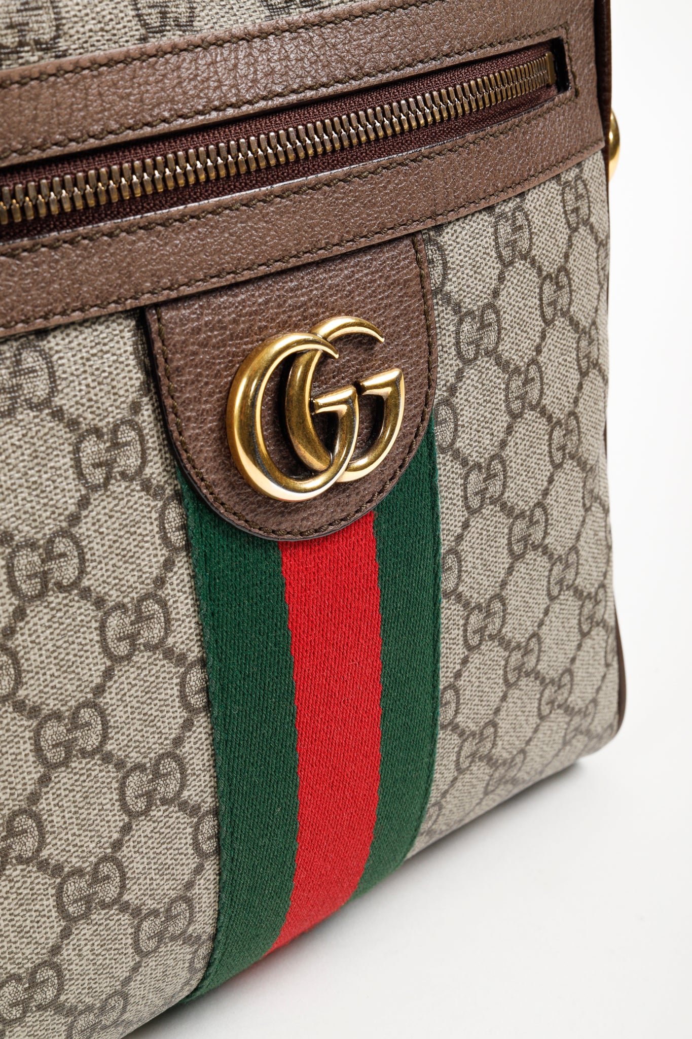 Gucci Monogram Ophidia Small Brown Crossbody Bag