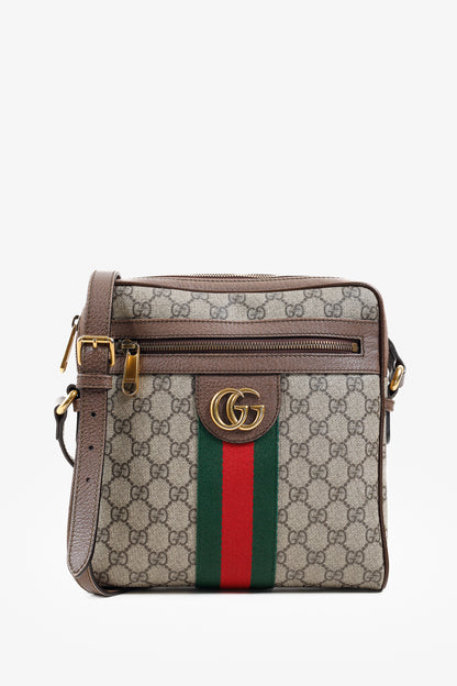 Gucci Monogram Ophidia Small Brown Crossbody Bag