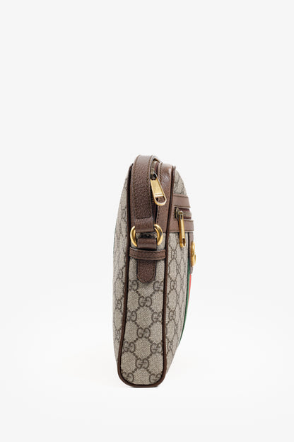 Gucci Monogram Ophidia Small Brown Crossbody Bag