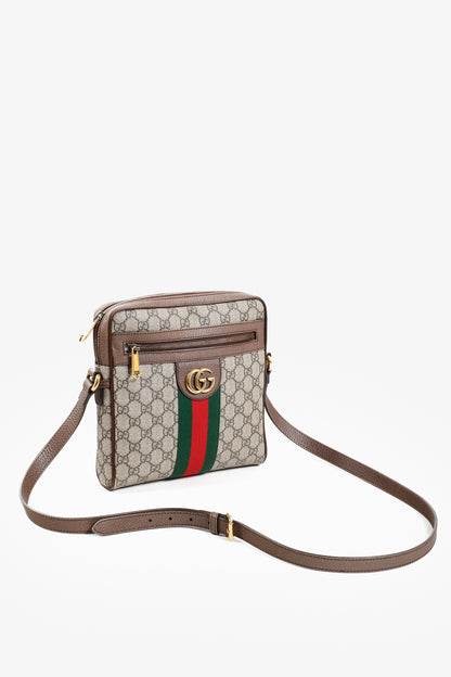 Gucci Monogram Ophidia Small Brown Crossbody Bag