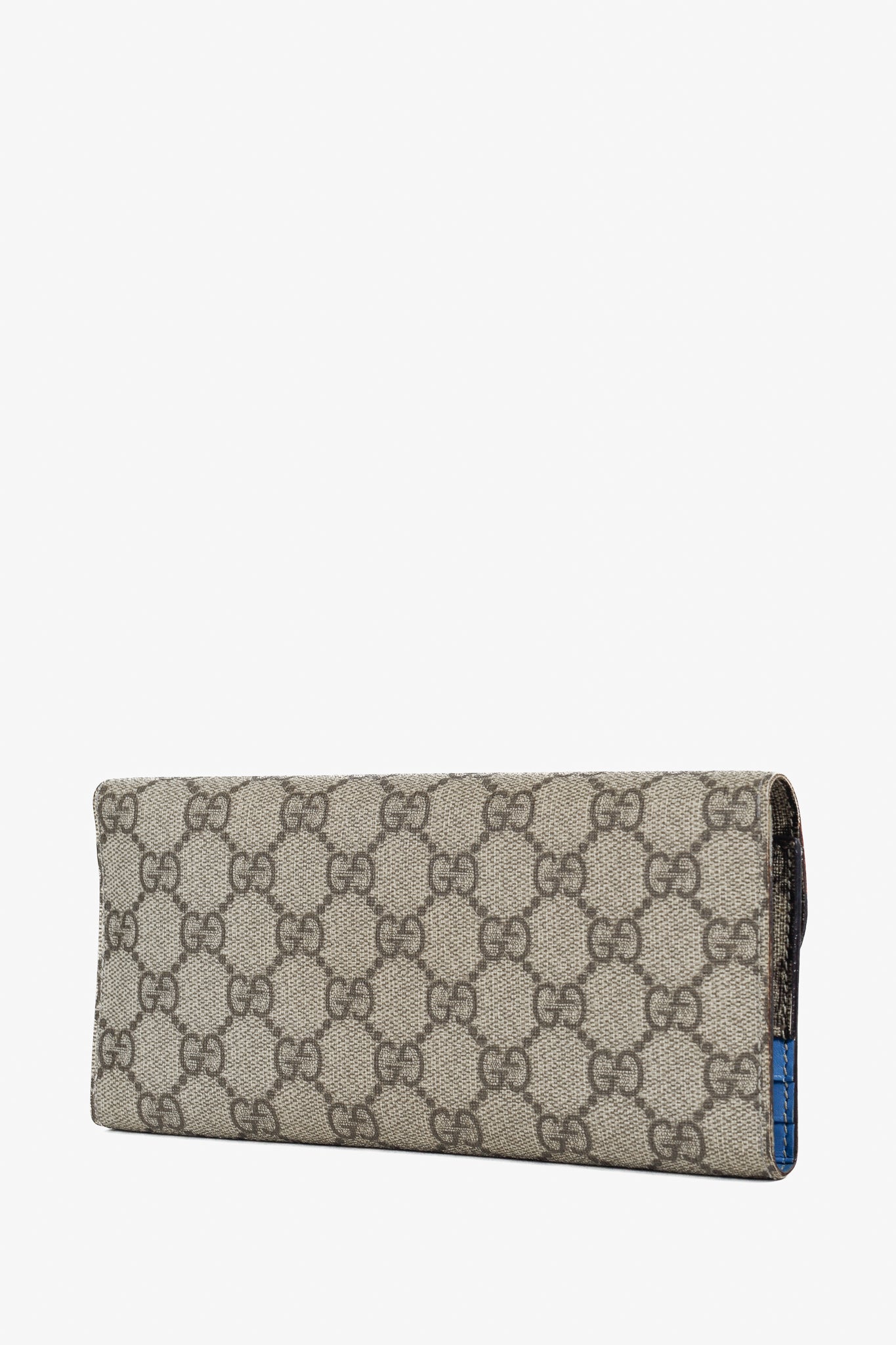 Gucci Brown Ivory GG Supreme Monogram Continental Wallet