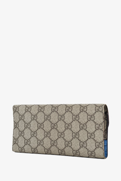 Gucci Brown Ivory GG Supreme Monogram Continental Wallet