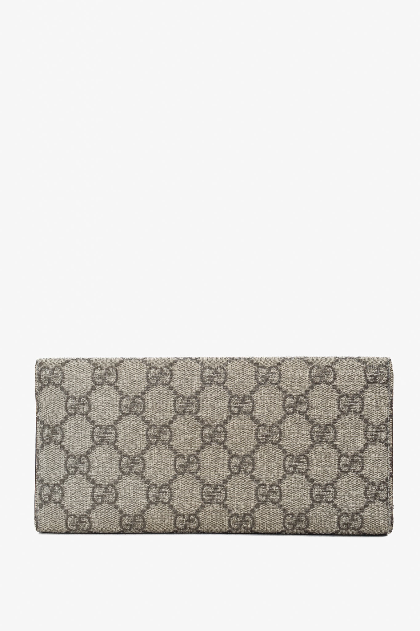Gucci Brown Ivory GG Supreme Monogram Continental Wallet
