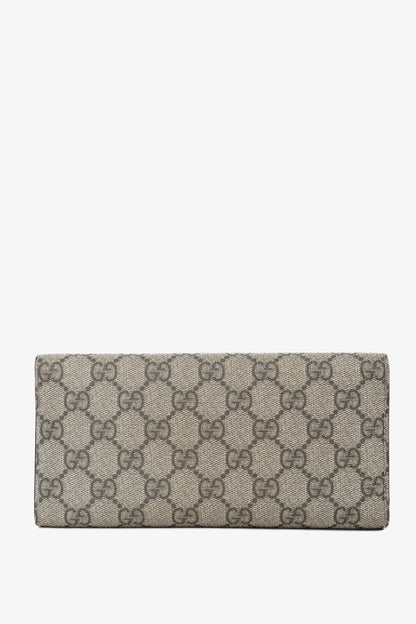 Gucci Brown Ivory GG Supreme Monogram Continental Wallet
