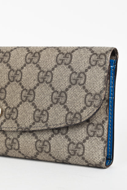 Gucci Brown Ivory GG Supreme Monogram Continental Wallet