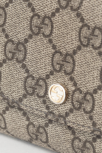 Gucci Brown Ivory GG Supreme Monogram Continental Wallet