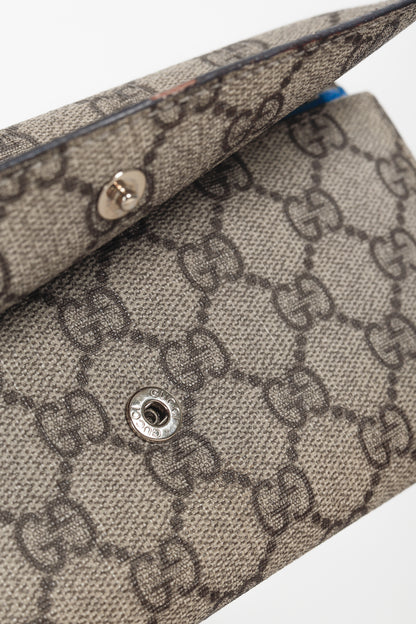 Gucci Brown Ivory GG Supreme Monogram Continental Wallet