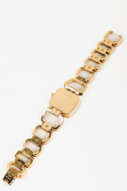 Gucci G-Face Mother of Pearl with Diamonds Gold-Tone Bracelet Watch