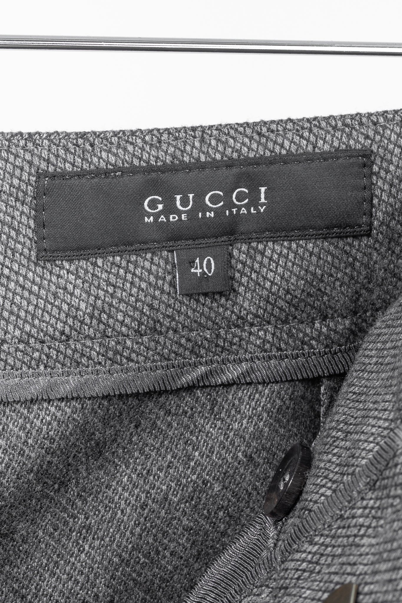 Gucci Grey Birds Eye Slim-Fit Stretch-Wool Studded Trousers