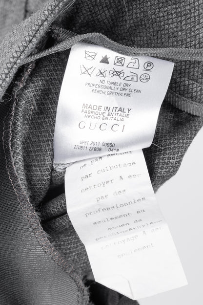 Gucci Grey Birds Eye Slim-Fit Stretch-Wool Studded Trousers