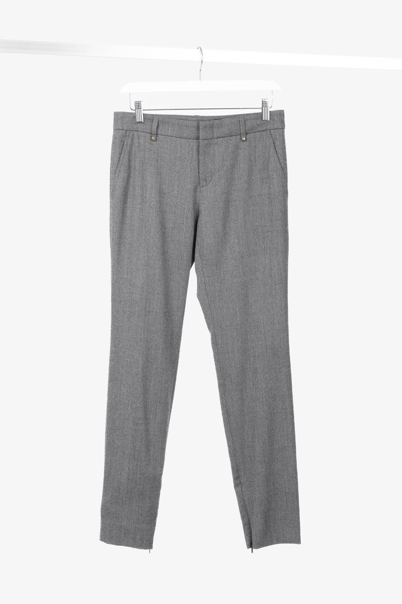 Gucci Grey Birds Eye Slim-Fit Stretch-Wool Studded Trousers