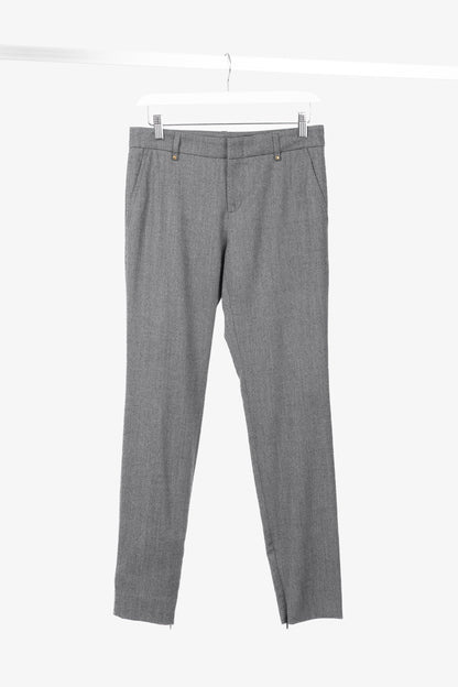 Gucci Grey Birds Eye Slim-Fit Stretch-Wool Studded Trousers