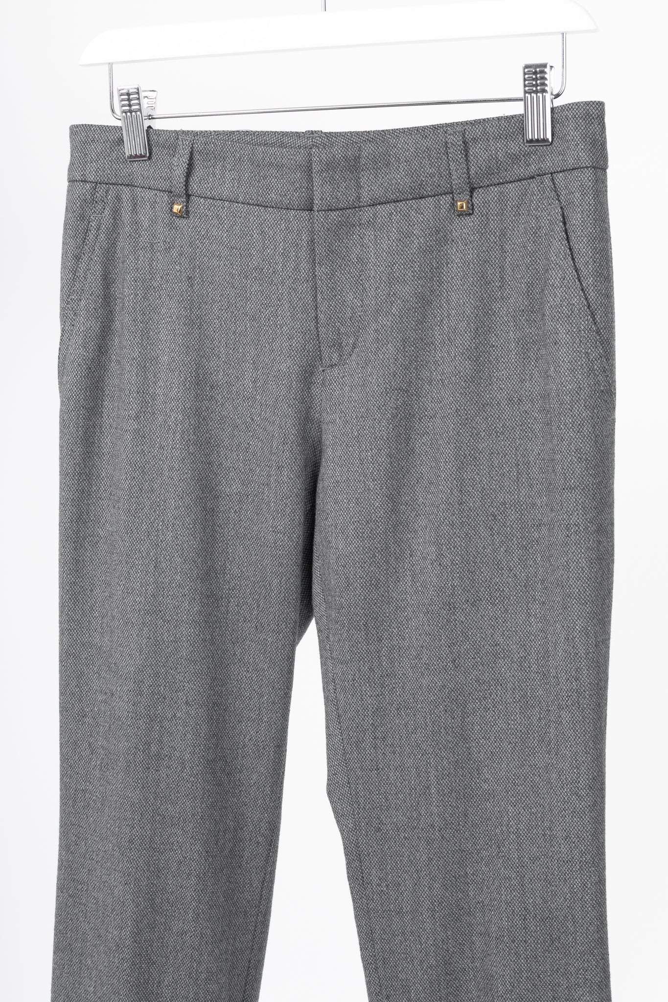 Gucci Grey Birds Eye Slim-Fit Stretch-Wool Studded Trousers