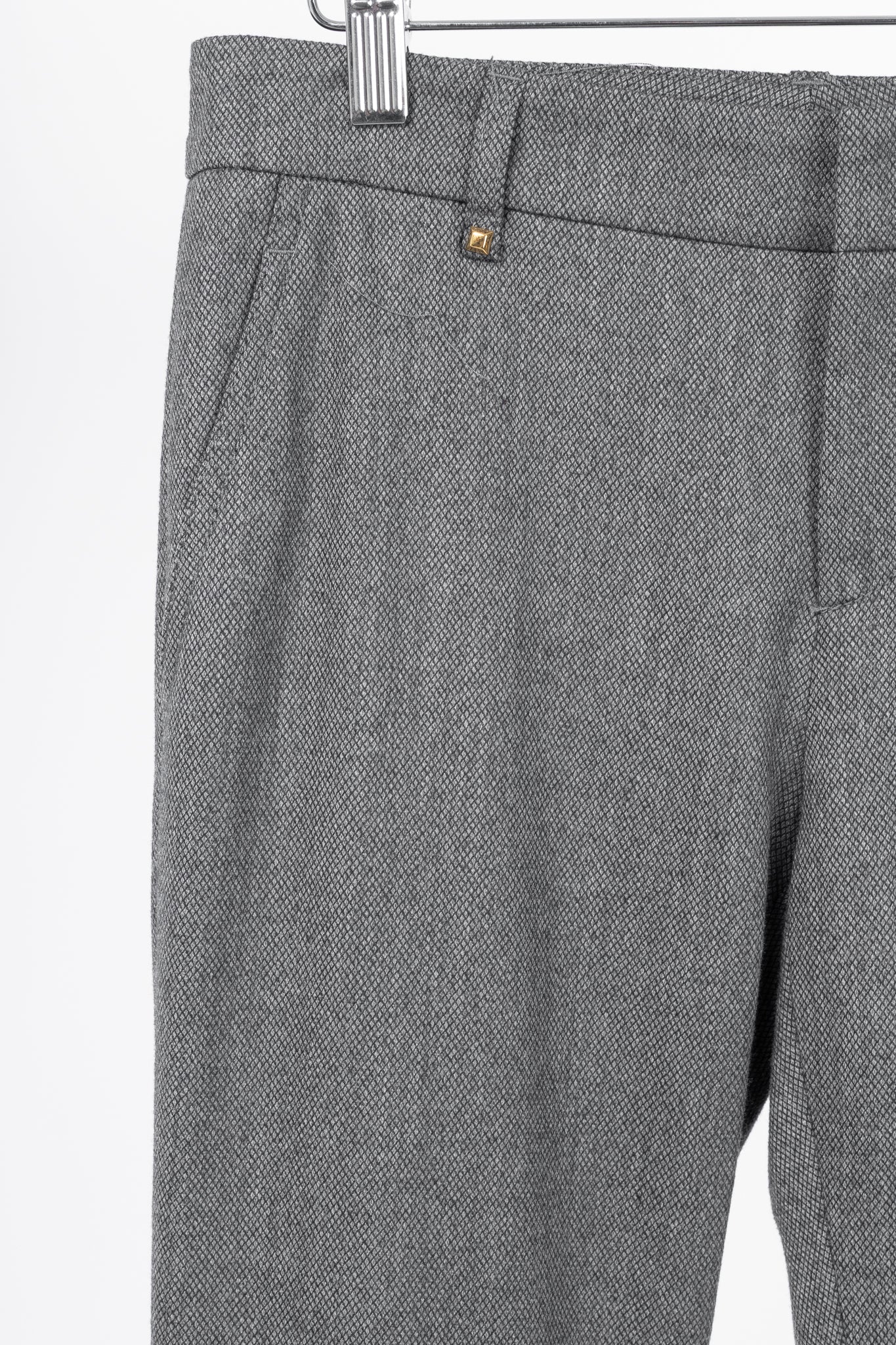 Gucci Grey Birds Eye Slim-Fit Stretch-Wool Studded Trousers