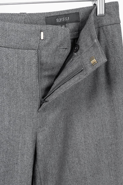 Gucci Grey Birds Eye Slim-Fit Stretch-Wool Studded Trousers